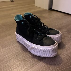 Black Converse high top Chuck Taylor ultra platforms